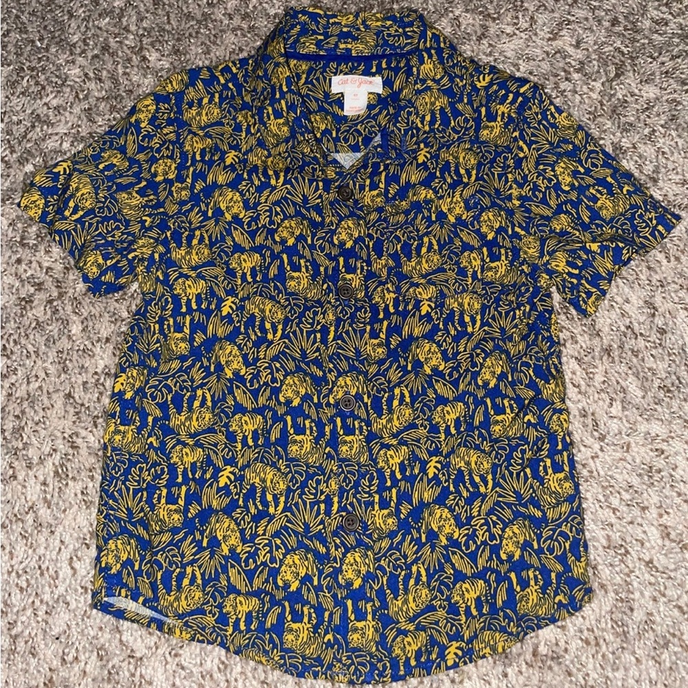 Cat & Jack Tiger Button Up Shirt